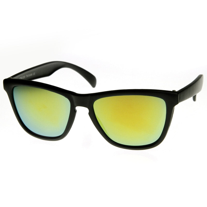 zeroUV Rad Action Sports Mirrored Lens Horned Rim Sunglasses 8647 Sunglasses White Smoke Black Sun