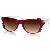 zeroUV Cute Kitty Colorful Polka Dot Bow Sunglasses 8799 Sunglasses White Smoke Pink White Red Bow,White Red Red Bow,Black White Red Bow,Black Pink Pink Bow,Black Red Red Bow,Black Yellow Yellow Bow,Black Blue Blue Bow,Black Purple Purple Bow