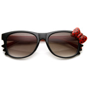 zeroUV Cute Kitty Colorful Polka Dot Bow Sunglasses 8799 Sunglasses White Smoke Black Red Red Bow