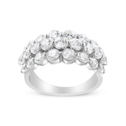 Bids.com 10K White Gold 2 1/2 Cttw Round Natural Diamond 3 Row Band Ring (I-J Color, I1-I2 Clarity) - Ring Size 7 Rings White Smoke 9 / White.Gold,6 / White.Gold,8 / White.Gold,7 / White.Gold