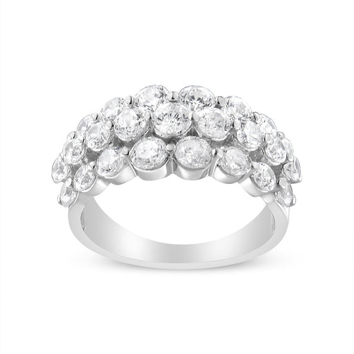 Bids.com 10K White Gold 2 1/2 Cttw Round Natural Diamond 3 Row Band Ring (I-J Color, I1-I2 Clarity) - Ring Size 7 Rings White Smoke 9 / White.Gold,6 / White.Gold,8 / White.Gold,7 / White.Gold