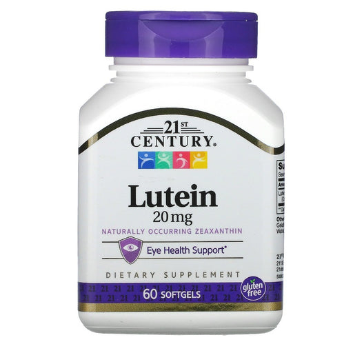 21st Century 21st Century Lutein 20 mg - Eye Health Support Supplement, 60 Softgels Vitamins & Supplements White Smoke