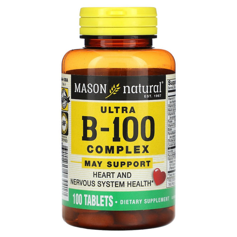Mason Natural Mason Natural Ultra B-100 Complex, 100 Tablets Vitamins & Supplements White Smoke