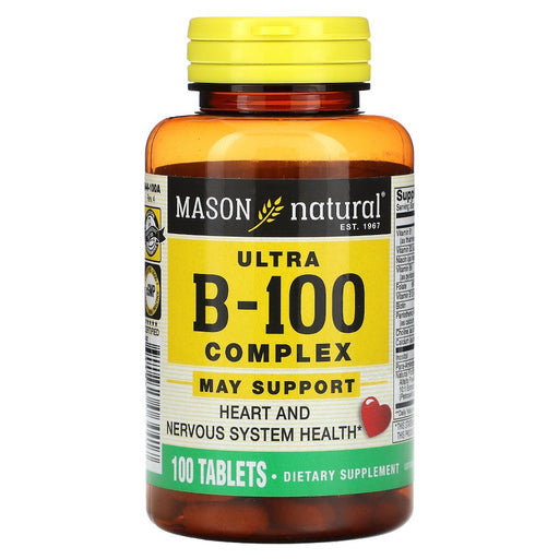 Mason Natural Mason Natural Ultra B-100 Complex, 100 Tablets Vitamins & Supplements White Smoke