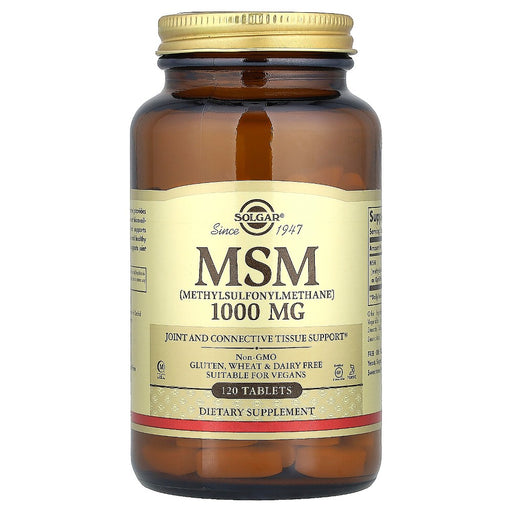 Solgar Solgar MSM (Methylsulfonylmethane), 1,000 Mg, 120 Tablets Vitamins & Supplements Lemon Chiffon