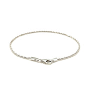 Bids.com 14k White Gold Solid Diamond Cut Rope Bracelet 1.5mm Bracelets White Smoke 7 / White Gold
