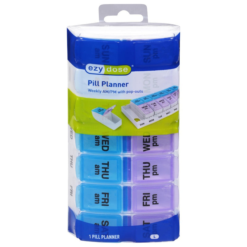 Ezy Dose Ezy Dose Weekly AM/PM Large Pill Planner Health & Beauty White Smoke