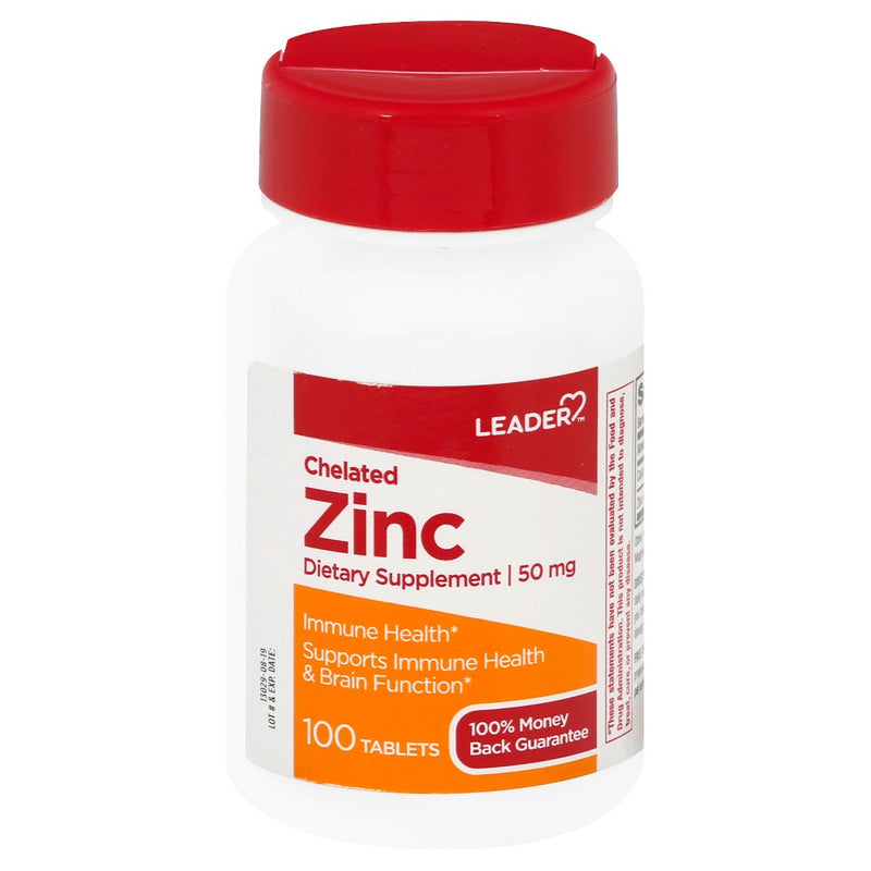 Leader Health Care Leader™ Chelated Zinc 50 mg – High Absorption Immune Support (100 Tablets) Health & Beauty White Smoke