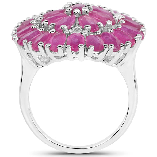 Bids.com 8.10 Carat Genuine Ruby .925 Sterling Silver Ring Rings White Smoke size 7.00,size 8.00,size 6.00,size 9.00