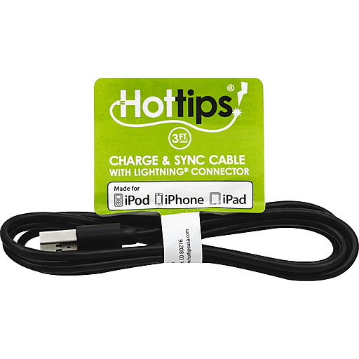 Hottips Hottips Cable, Charge & Sync, 3 Feet Long Cables White Smoke