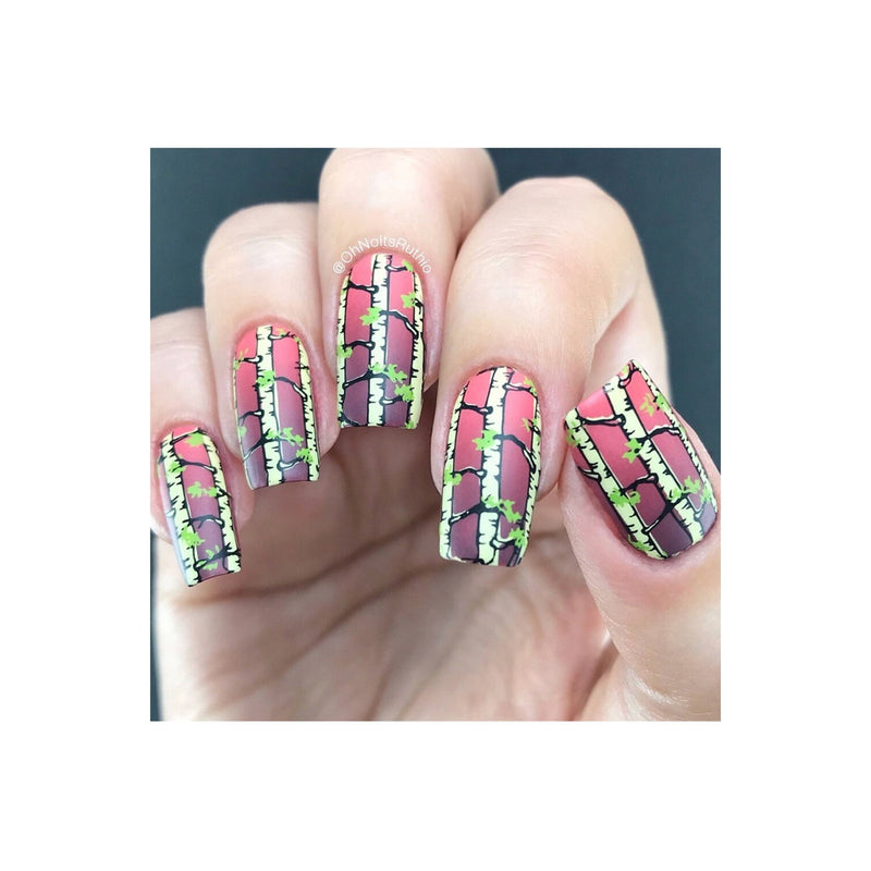 UberChic Beauty Lovely Leaves-03 Stamping Plate Gray