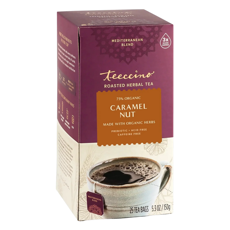 Teeccino Caramel Nut Roasted Herbal Tea Herbal Tea Brown 25 tea bags