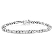 Bids.com 14K White Gold 3.0 Cttw Lab Grown Diamond Illusion-Set Miracle Plate Tennis Bracelet (F-G Color, VS1-VS2 Clarity) - Size 7.25" Bracelets White Smoke White.Gold / 7.25