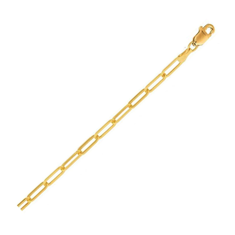 Bids.com 14K Yellow Gold Lite Paperclip Anklet (3.2mm) Accessories White Smoke 10 / Yellow Gold