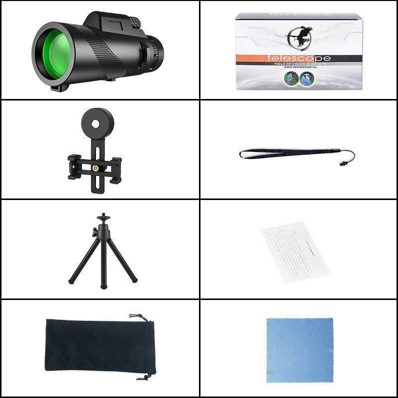 SmartPursue™ Handheld monocular telescope Mini Binoculars White Smoke Black B / 80x100