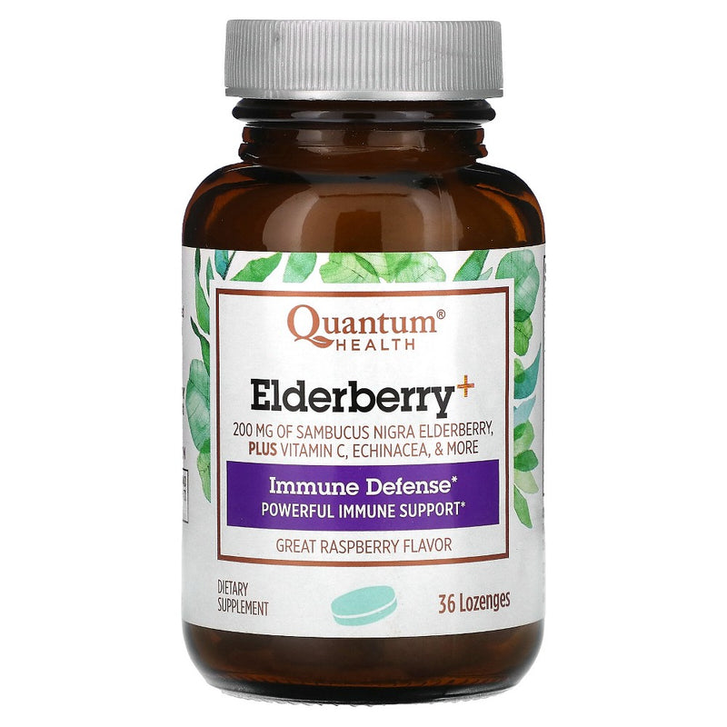 Quantum Health Quantum Health Raspberry Elderberry Immune Defense Lozenges Vitamins & Supplements White Smoke