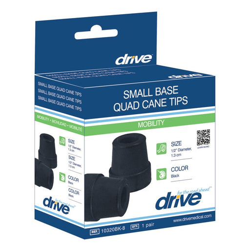 Drive Medical Drive Medical Small Base Quad Cane Tip Canes & Walking Sticks White Smoke