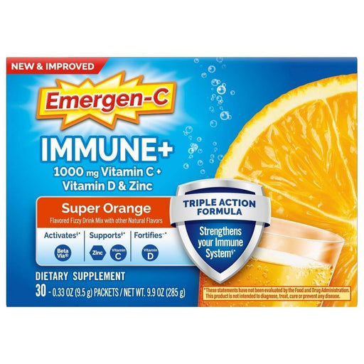 Emergen-C Emergen-C Vitamin C Fizzy Drink Mix, Super Orange – 1000mg – 30 Count Vitamins & Supplements Orange