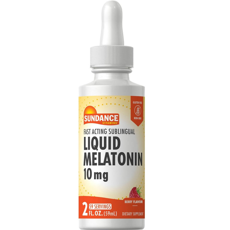Sundance Sundance® Liquid Melatonin – 10 mg Natural Berry Flavor (2 Fl Oz) Vitamins & Supplements White Smoke