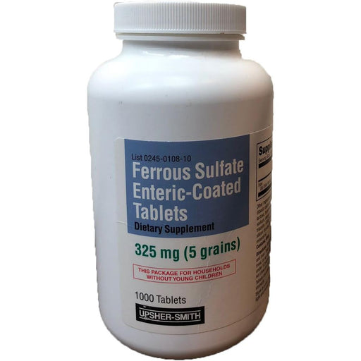 Upsher-Smith Upsher-Smith Ferrous Sulfate Enteric-Coated 325 Mg - 1000 Tablets Vitamins & Supplements White Smoke