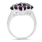 Bids.com 6.78 Carat Genuine Amethyst .925 Sterling Silver Ring Rings White Smoke size 6.00,size 7.00,size 8.00,size 9.00,size 5.00,size 10.00