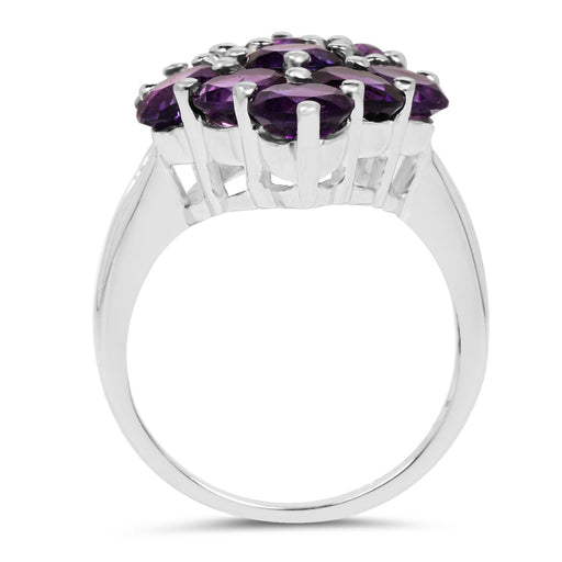 Bids.com 6.78 Carat Genuine Amethyst .925 Sterling Silver Ring Rings White Smoke size 6.00,size 7.00,size 8.00,size 9.00,size 5.00,size 10.00