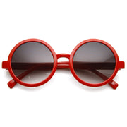 zeroUV 1980's Retro Round Sunglasses Fashion Sunglasses 8754 Sunglasses White Smoke Red