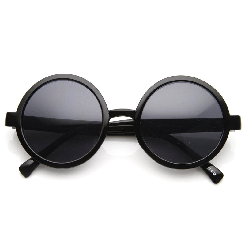 zeroUV 1980's Retro Round Sunglasses Fashion Sunglasses 8754 Sunglasses White Smoke Black Smoke