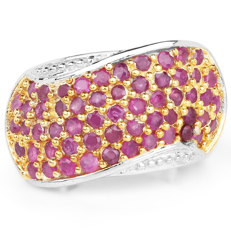 Bids.com 2.49 Carat Genuine Ruby .925 Sterling Silver Ring Rings White Smoke size 7.00,size 9.00,size 6.00,size 8.00