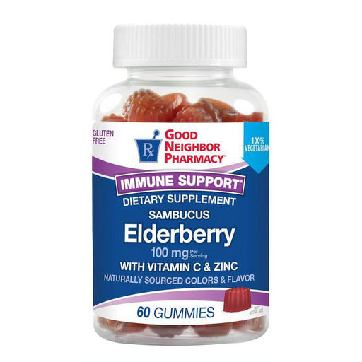 Silver Rod Pharmacy Silver Rod Pharmacy GNP Elderberry With Vitamin C & Zinc 60 Gummies Vitamins & Supplements White Smoke