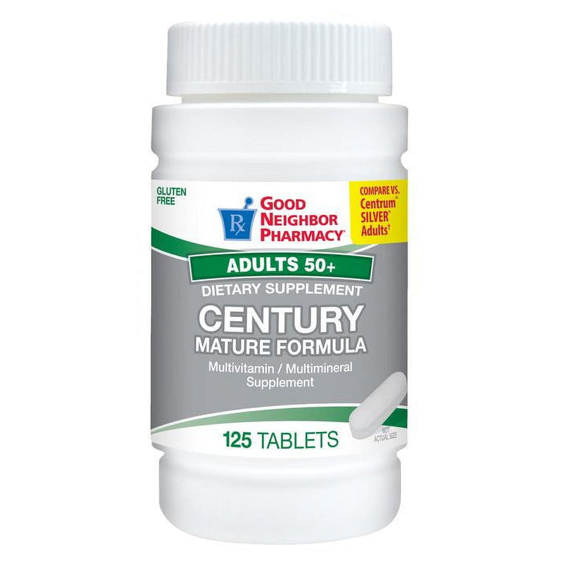 Silver Rod Pharmacy Silver Rod Pharmacy GNP Century Adult 50+ Mature Formula Multivitamin 125 Tablets Vitamins & Supplements White Smoke