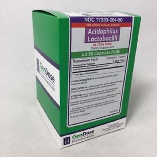 GenDose Pharmaceuticals GenDose Pharmaceuticals Acidophilus Lactobacilli Capsules 50ct 377333004501A1934 Fitness & Nutrition Light Gray