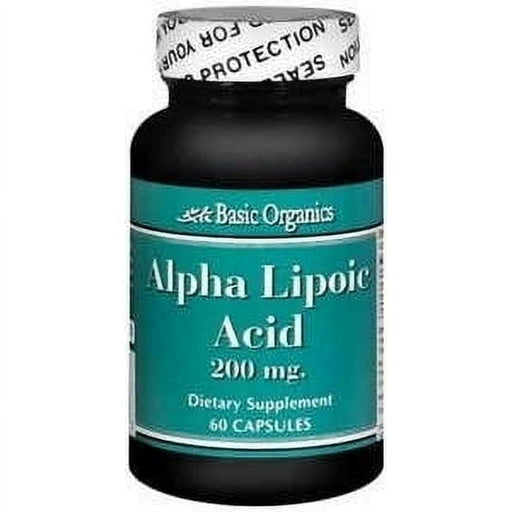 Basic Organics Basic Organics Alppha Lipoic Aicd Caplets 200 Mg  60 Ct Acid Neutralizers Black