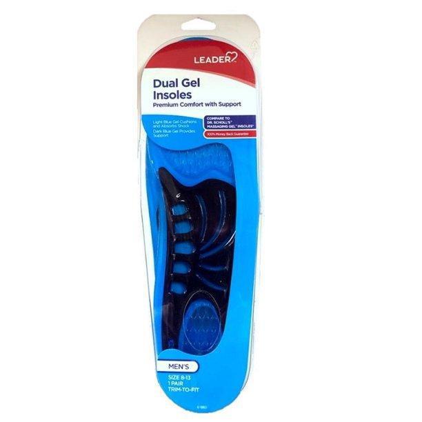 Silver Rod Pharmacy Silver Rod Pharmacy Leader Dual Gel Insoles (Men S 8-13) 1 Pair Foot Care White Smoke
