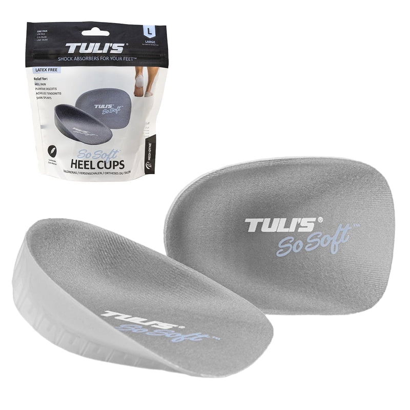 Tuli's Tuli's S So Soft Heavy Duty Gel Heel Cups For Plantar Fasciitis Sever S Disease And Heel Pain Relief Large Foot Care White Smoke