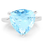 Bids.com 9.00 Carat Genuine Blue Topaz .925 Sterling Silver Ring Rings White Smoke size 9.00,size 6.00,size 7.00,size 8.00