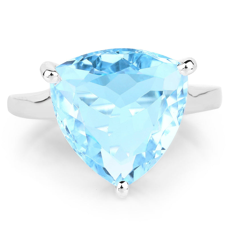Bids.com 9.00 Carat Genuine Blue Topaz .925 Sterling Silver Ring Rings White Smoke size 9.00,size 6.00,size 7.00,size 8.00