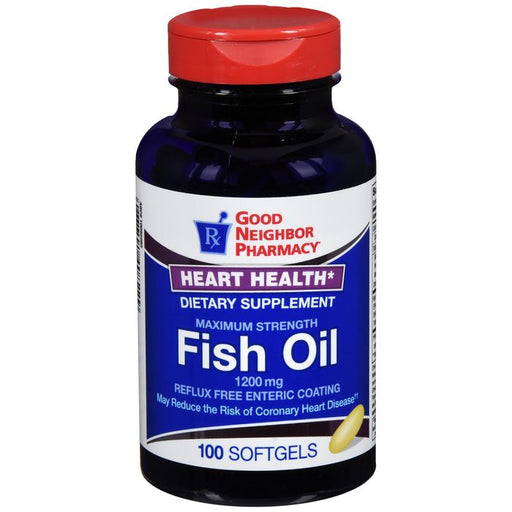 Good Neighbor Pharmacy Good Neighbor Pharmacy GNP Fish Oil 1200 Mg Enteric Coated 100 Softgel Caps Vitamins & Supplements Black