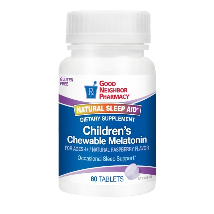 0 Good Neighbor Pharmacy Children's Chewable Melatonin Raspberry Tablets 60ct White Smoke