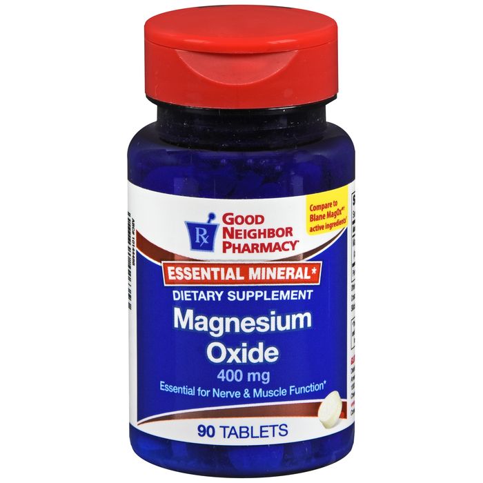 0 Good Neighbor Pharmacy Magnesium Oxide 400mg Tablets 90ct Folder Tabs White Smoke