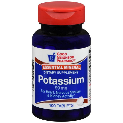 0 Good Neighbor Pharmacy Potassium 99mg Tablets 100ct Folder Tabs Black