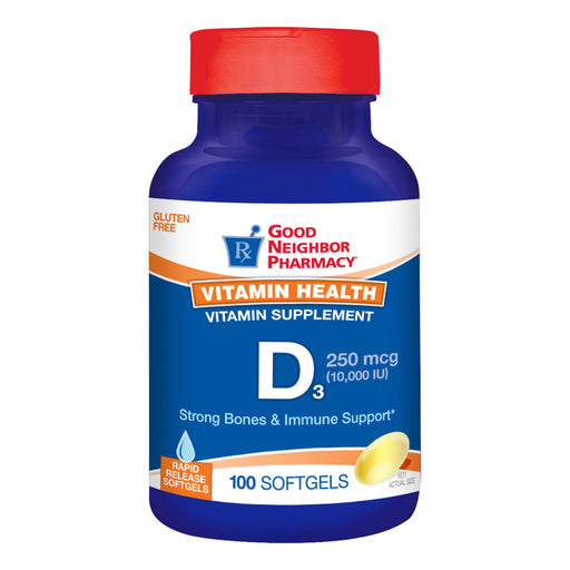 0 Good Neighbor Pharmacy Vitamin D3 10000IU Softgels 100ct Horse Vitamins & Supplements White Smoke