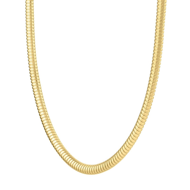 Bids.com 14k Yellow Gold Tubogas Necklace (5.00 mm) Necklaces White Smoke 17 / Yellow Gold