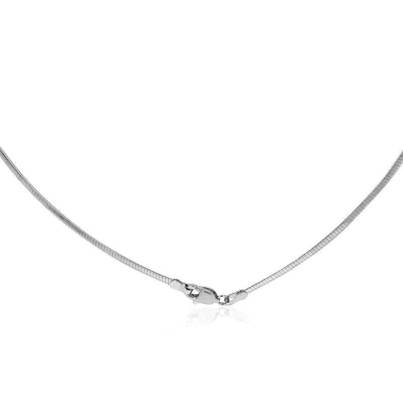 Bids.com 14k White Gold Classic Omega Style Chain (2 mm) Necklaces White Smoke 16 / White Gold,18 / White Gold