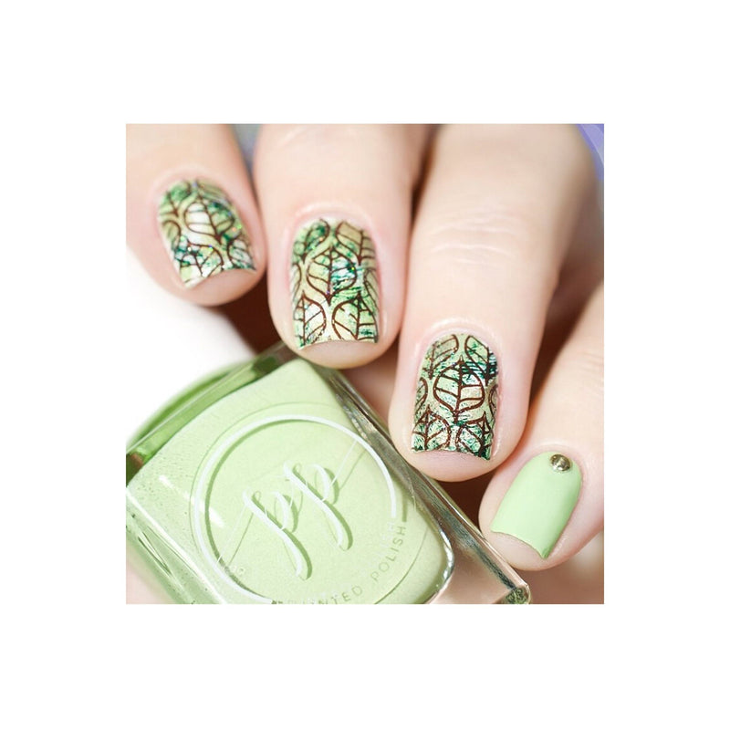 UberChic Beauty Lovely Leaves-03 Stamping Plate Light Gray