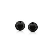 Bids.com 14k White Gold Stud Earrings with Black Faceted Cubic Zirconia(6mm) Earrings White Smoke White Gold