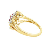 Bids.com 1.65ct Ruby Diamond Ring 14KT Yellow Gold Rings White Smoke 7.0