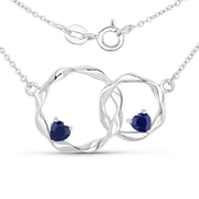 Bids.com 0.70 Carat Genuine Blue Sapphire .925 Sterling Silver Pendant Pendants White Smoke size 18.00
