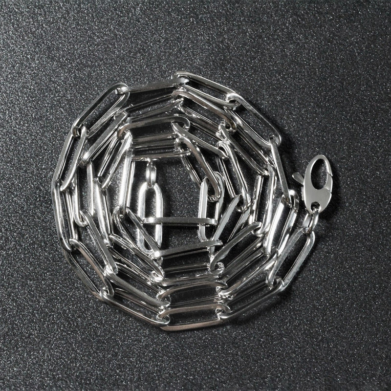 Bids.com 14k White Gold Bold Paperclip Chain (4.2 mm) Necklaces Dark Slate Gray 18 / White Gold