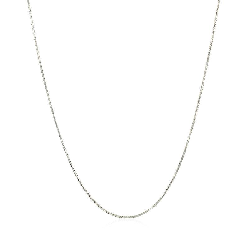 Bids.com 10k White Gold Classic Box Chain 0.6mm Necklaces White Smoke 16 / White Gold,18 / White Gold,20 / White Gold,24 / White Gold,One / White Gold